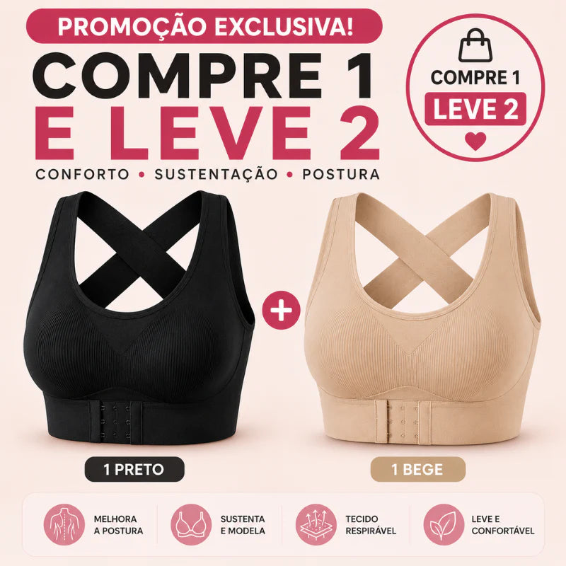Sutiã VieBele Modelador Postural –  Sustenta com Conforto [COMPRE 1 & LEVE 2]