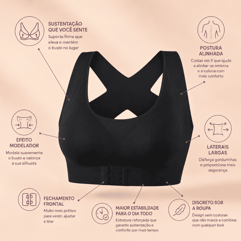 Sutiã VieBele Modelador Postural –  Sustenta com Conforto [COMPRE 1 & LEVE 2]