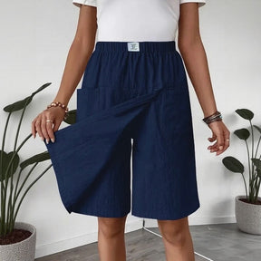 Shorts Saia Serena™ em Linho de Algodão com Elegância Premium