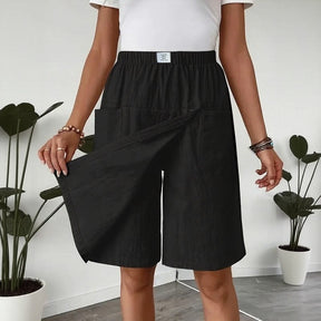 Shorts Saia Serena™ em Linho de Algodão com Elegância Premium